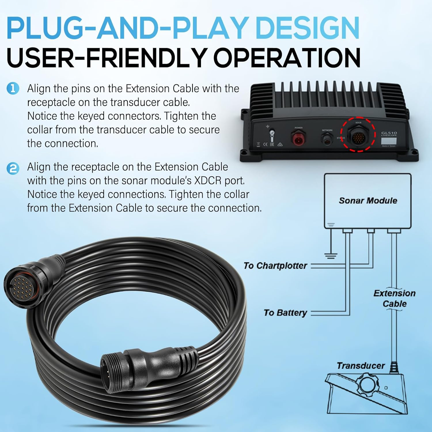 010-12855-00 Ship Transducer E - огляд і ціна Fish Finder Cable