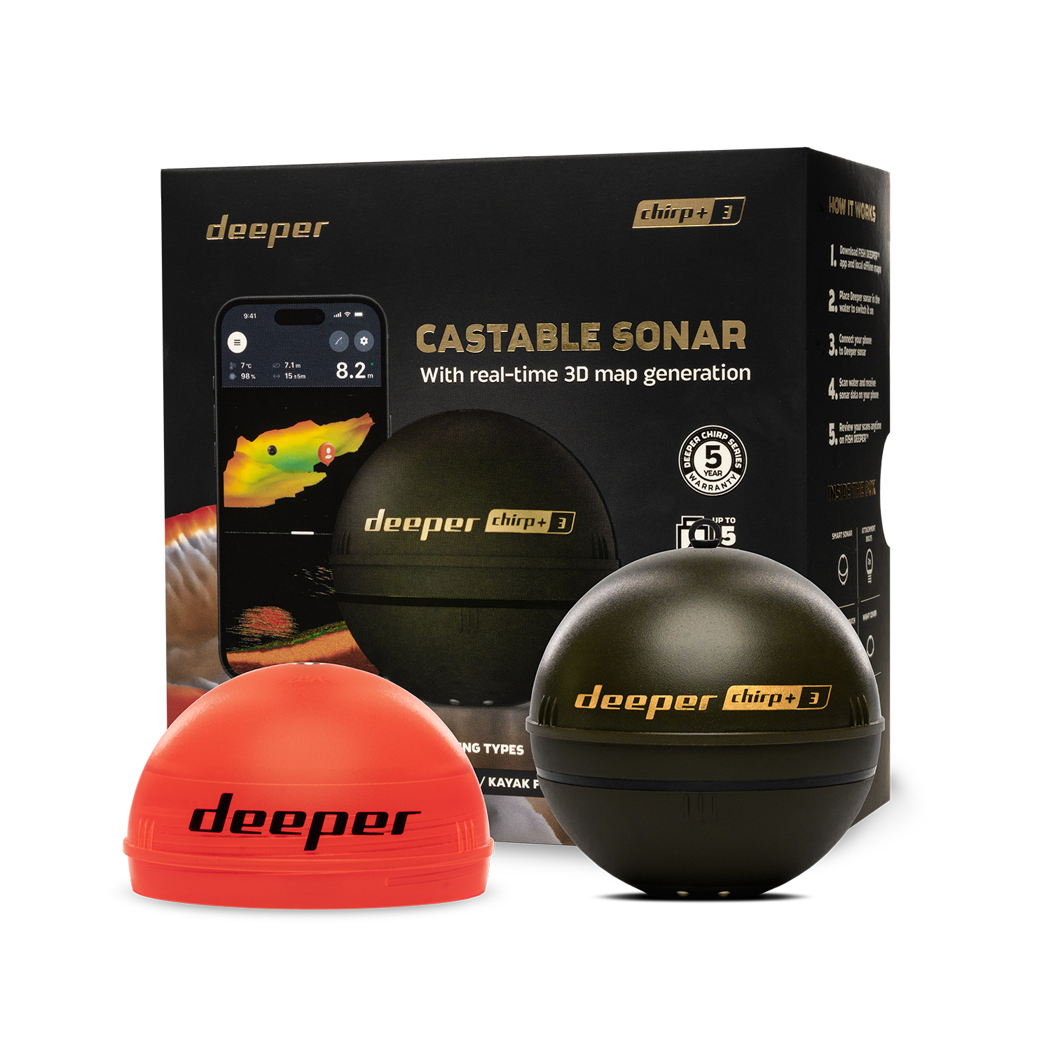Deeper Smart Sonar Chirp+3 Fis - огляд і ціна Fish Finder Cable