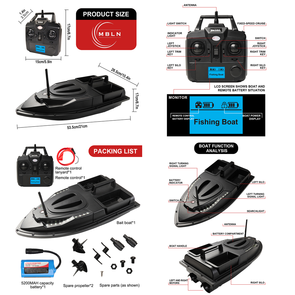 Brand,Fishing Bait Boat,Dual M - огляд і ціна Fishing Gps