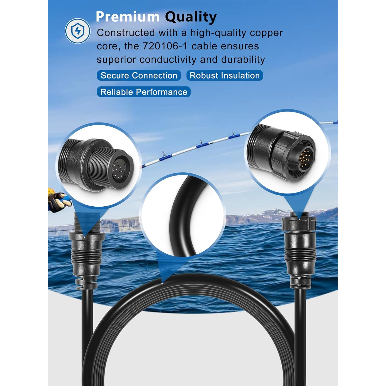 Transducer Extension Cable 10F - огляд і ціна Fish Finder Cable