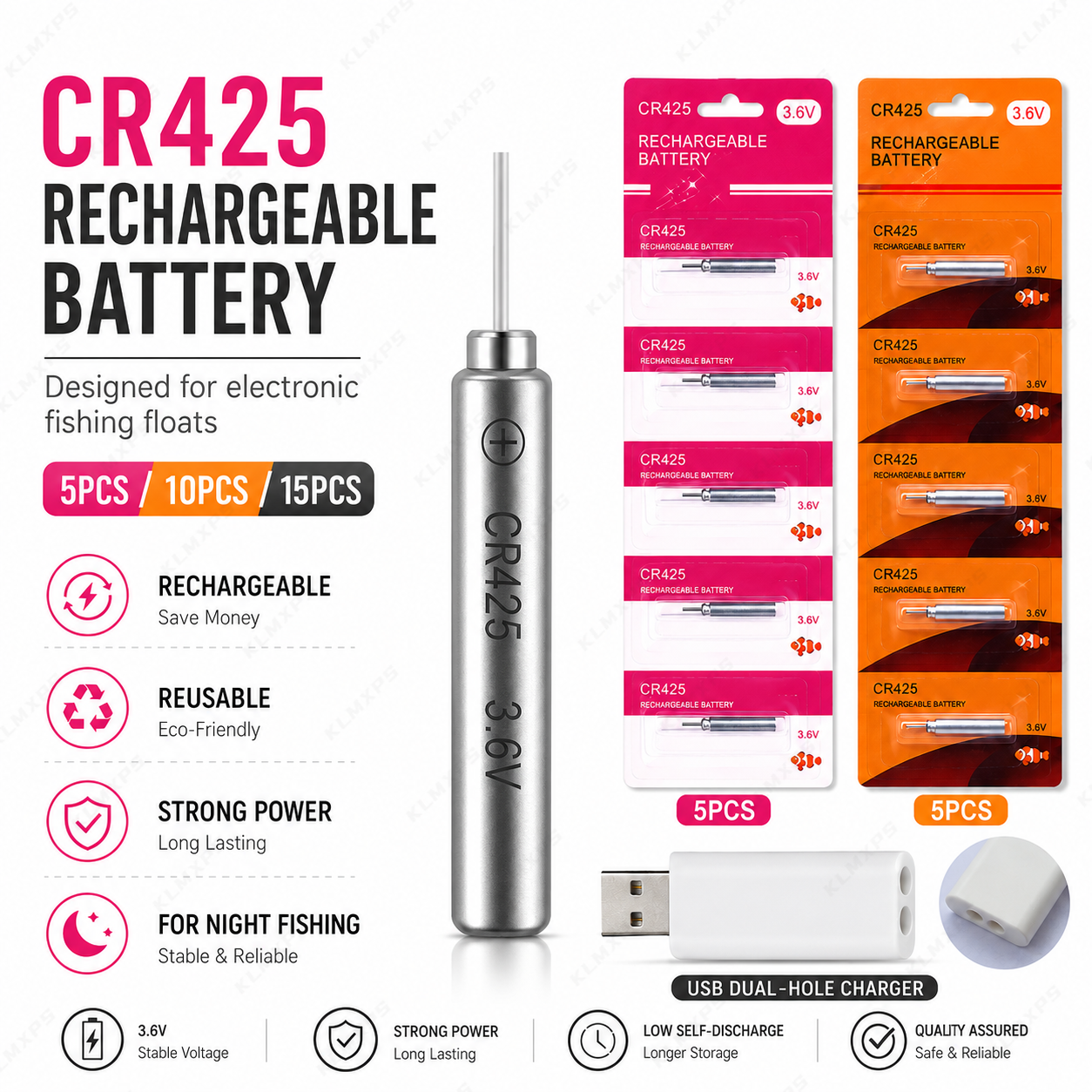 CR425 Rechargeable Battery for - огляд і ціна Fish Finder Charger
