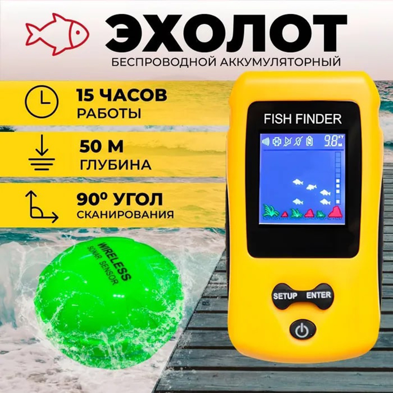 Brand New KDR Colorful Wireles - огляд і ціна Fish Finder Transducer